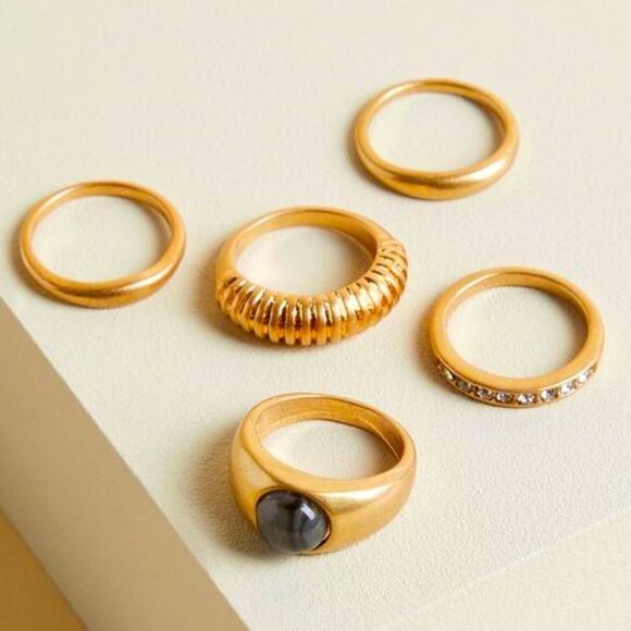 Torrid Stone And Pave Ring Set - Picture 1 of 4